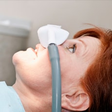 Woman being sedated peacefully